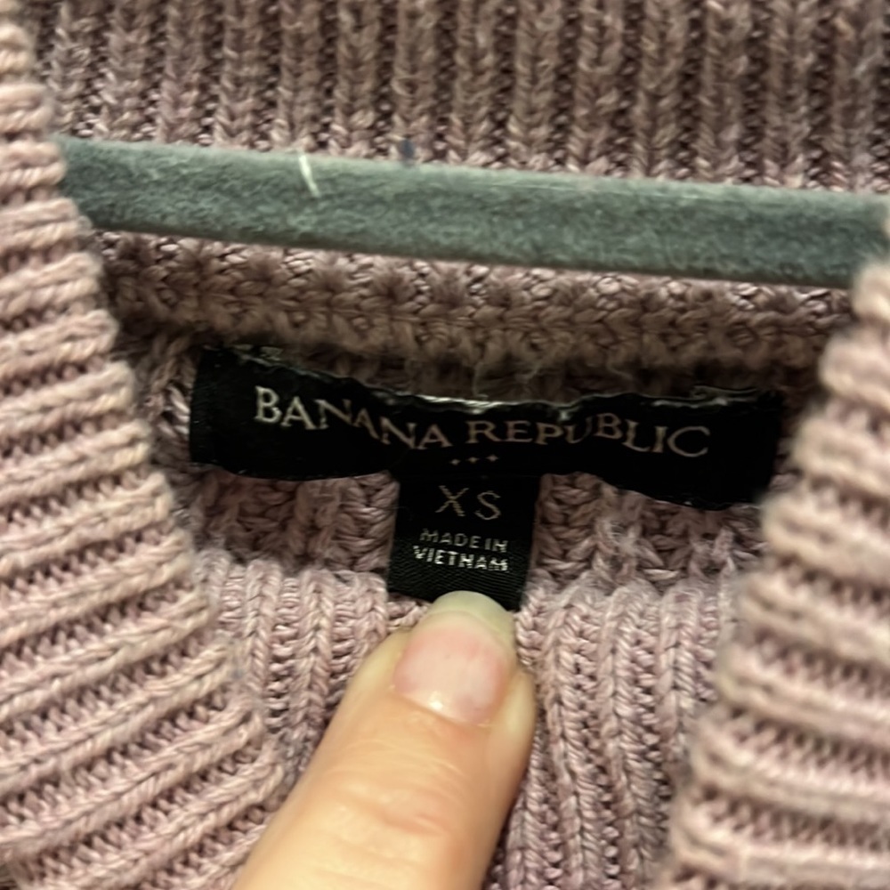 Banana Republic mock neck cable knit sweater. EUC. Lavender. Size XS. - Picture 8 of 10